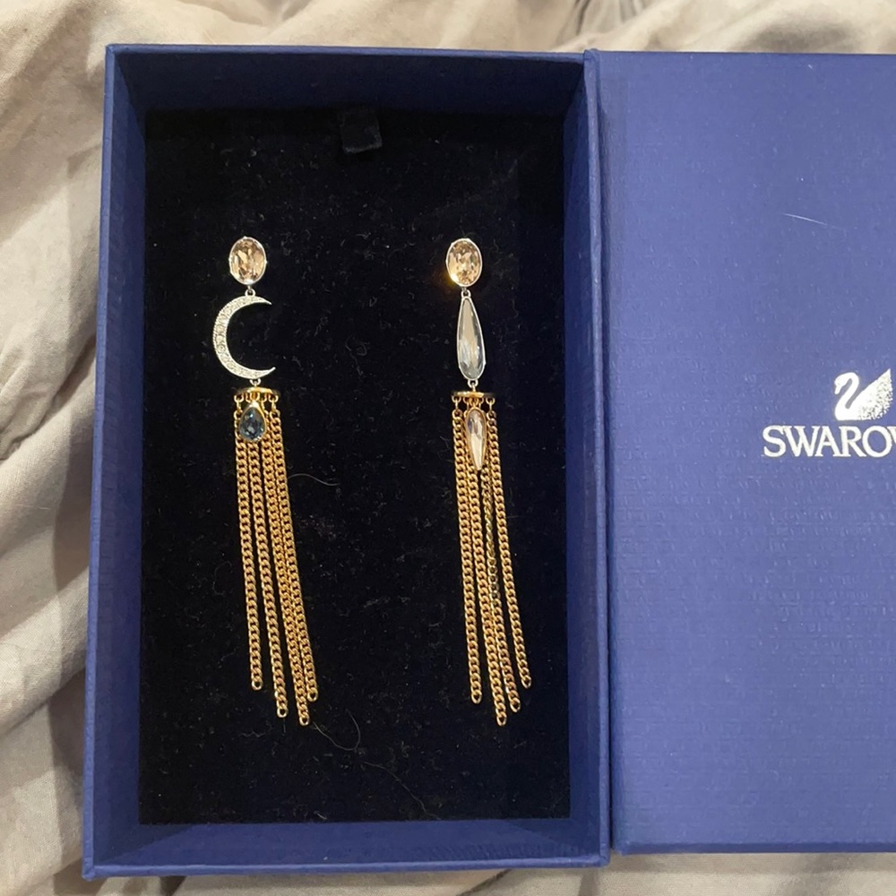 Like new Swarovski Gypsy asymmetrical earrings